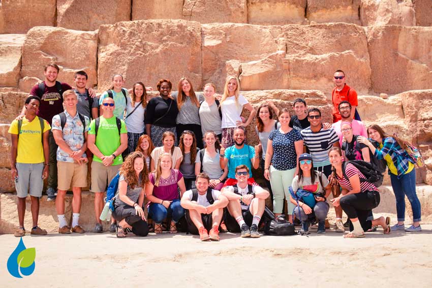 Cairn team of 25 volunteers at WellSpring Egypt sports camps
