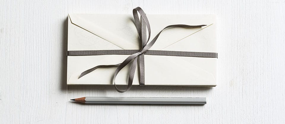 Gift envelope with pencil