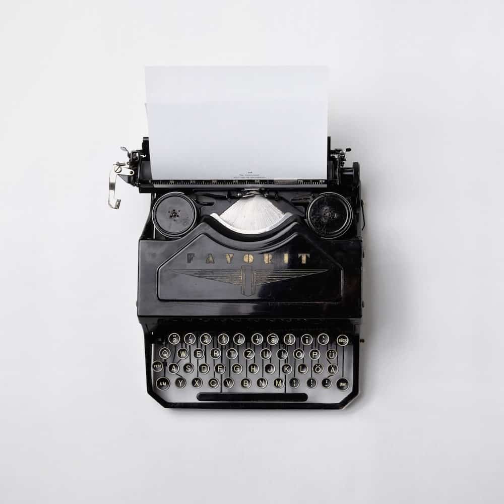 typewriter on white background